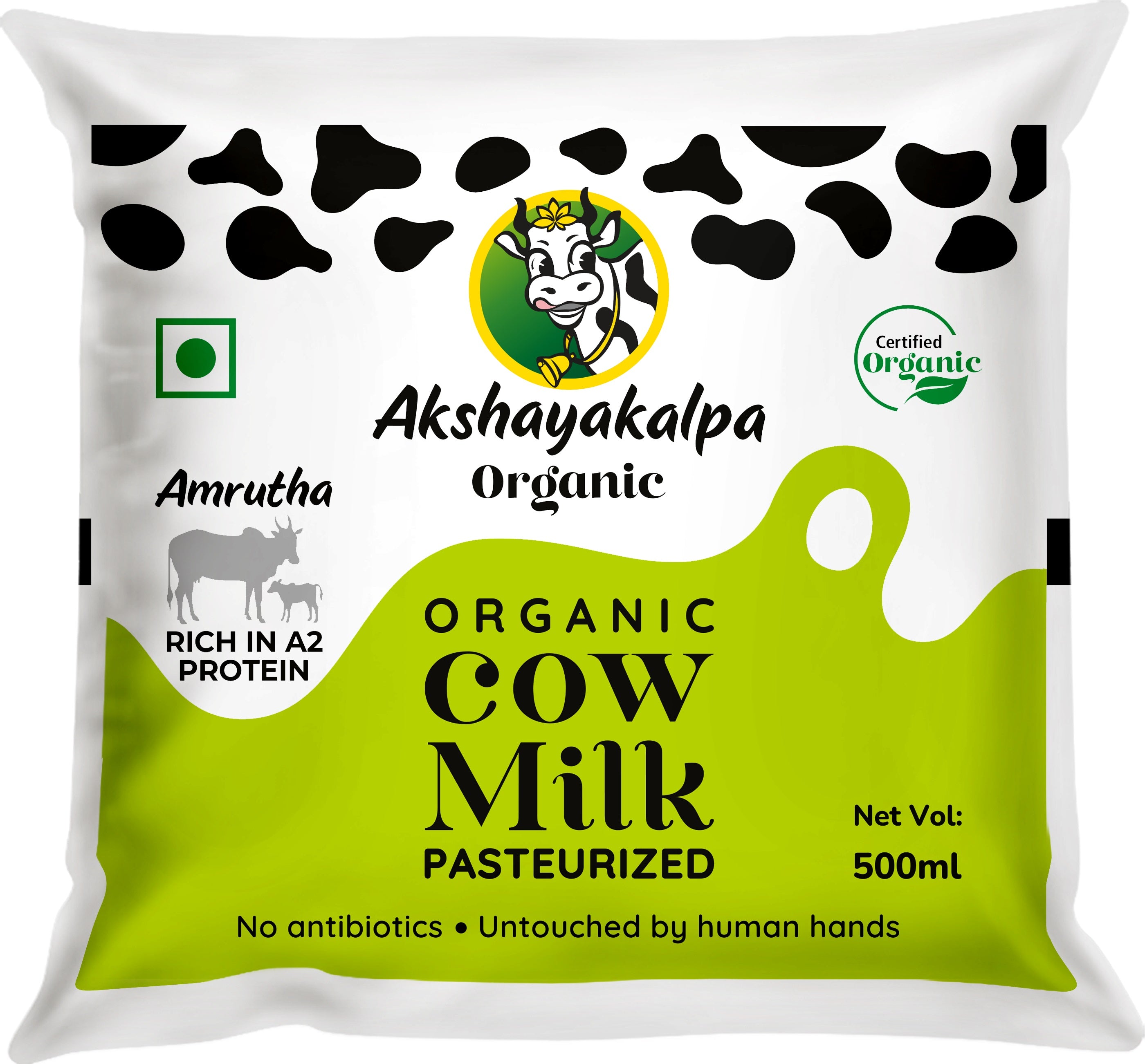 Akshayakalpa Amrutha - A2 Organic Cow Milk Pasteurized - 500ml